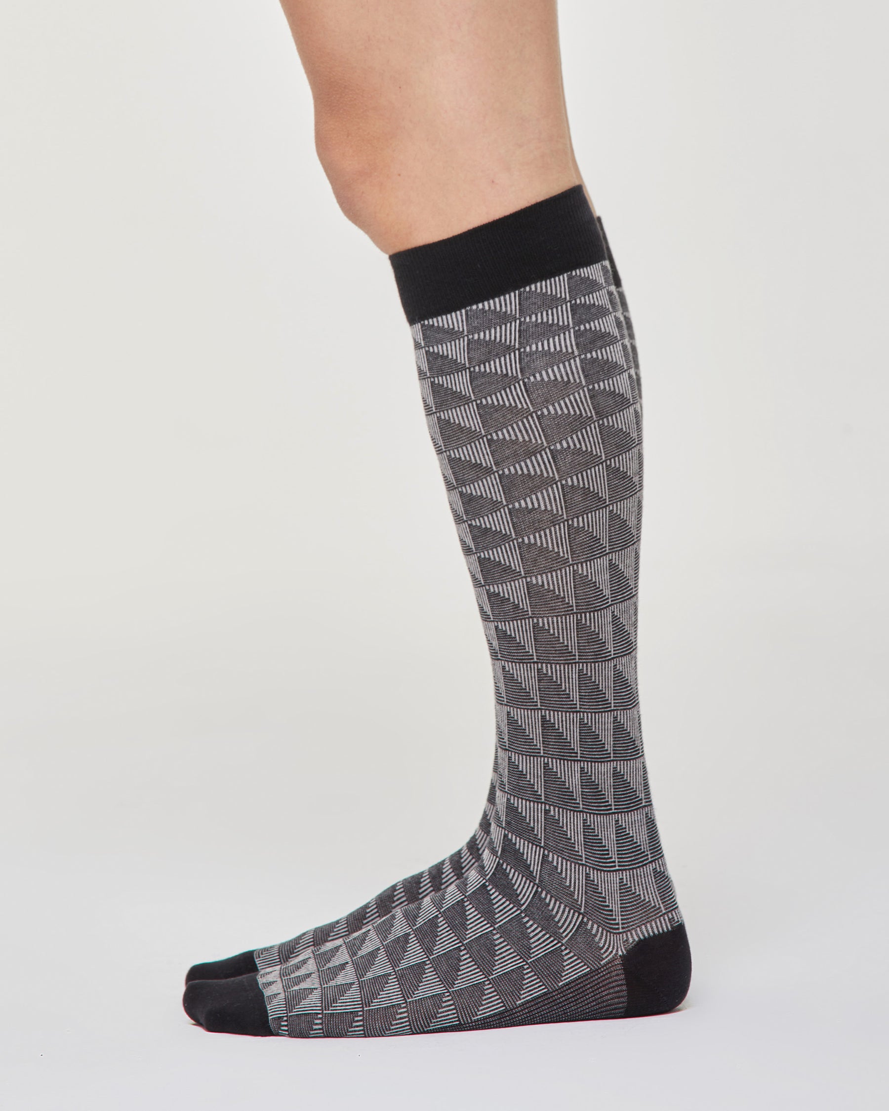 Chaussettes longues Furio en coton à motif géométrique