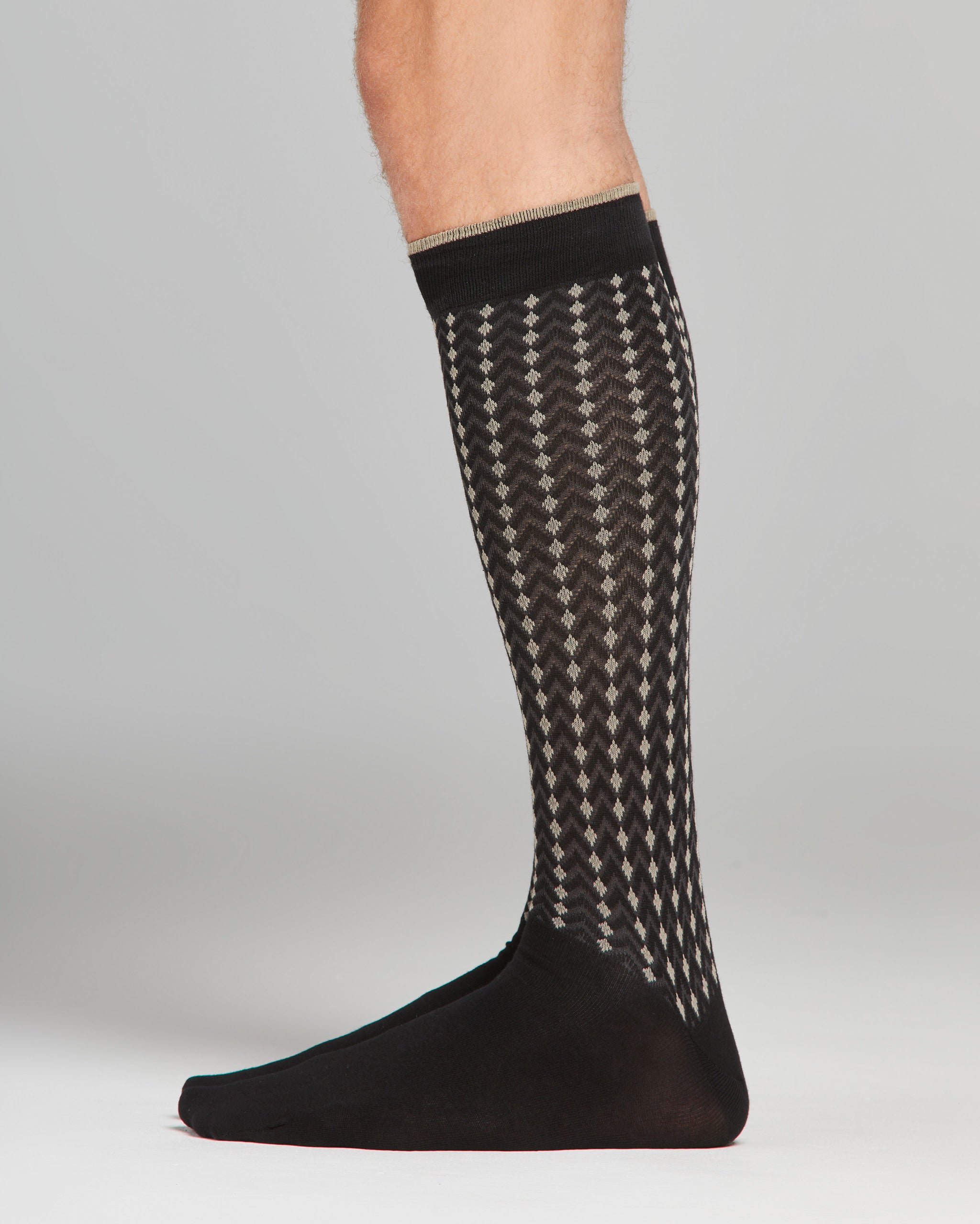 Chaussettes longues Santiago en coton à motif géométrique