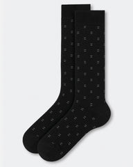 Ambrogio warm cotton knee-high socks with tie pattern