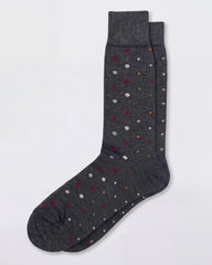 Calza corta caldo cotone Romeo con macro-pois