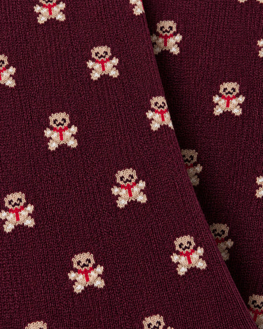 Chaussettes hautes en coton chaud Gingerbread à motif de Noël