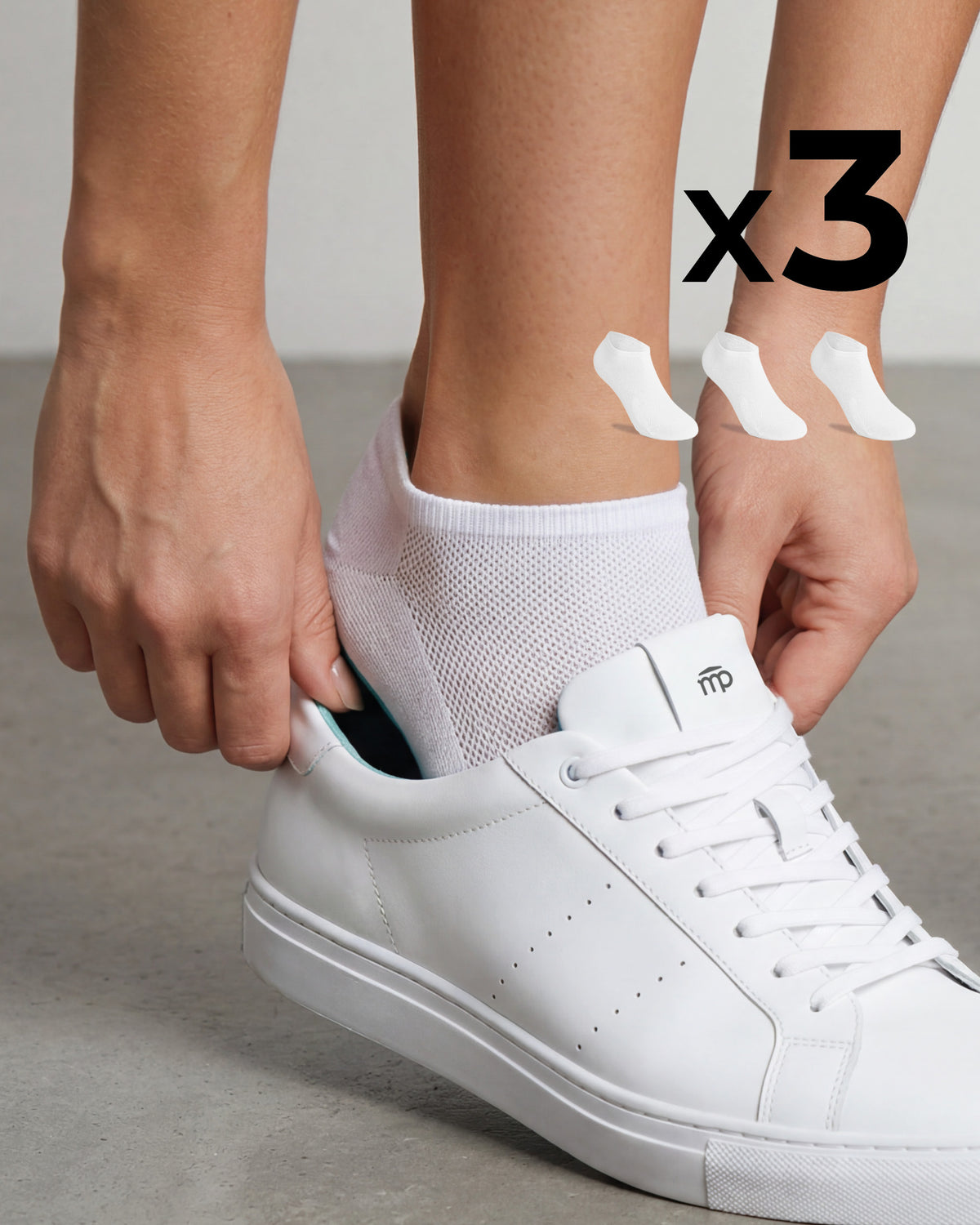 Minicalza sportiva in cotone, Fresh Easy unisex x3, bianco | Calze ...
