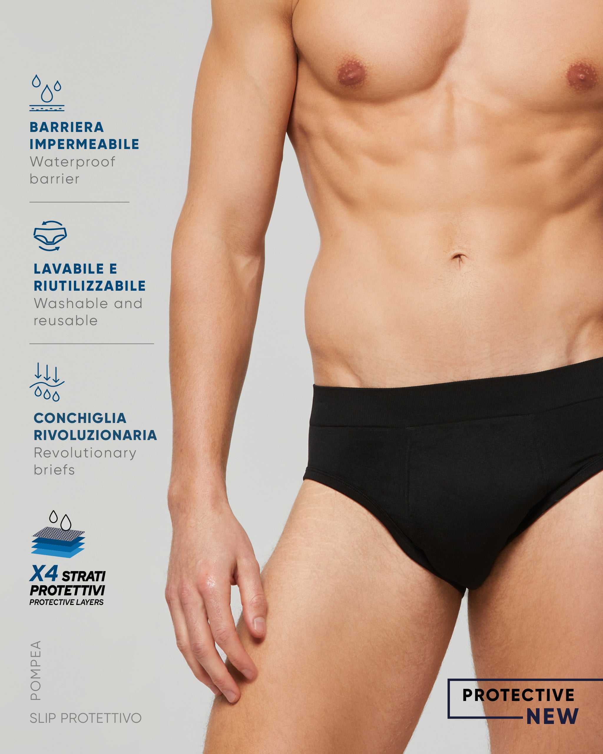 Slip absorbant pour homme pour fuites urinaires légères