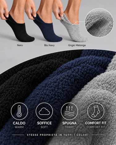 Unisex cotton mini sock assortment set with soft terry lining
