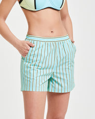 Pompea x Silvian Heach shorts con fantasia rigata