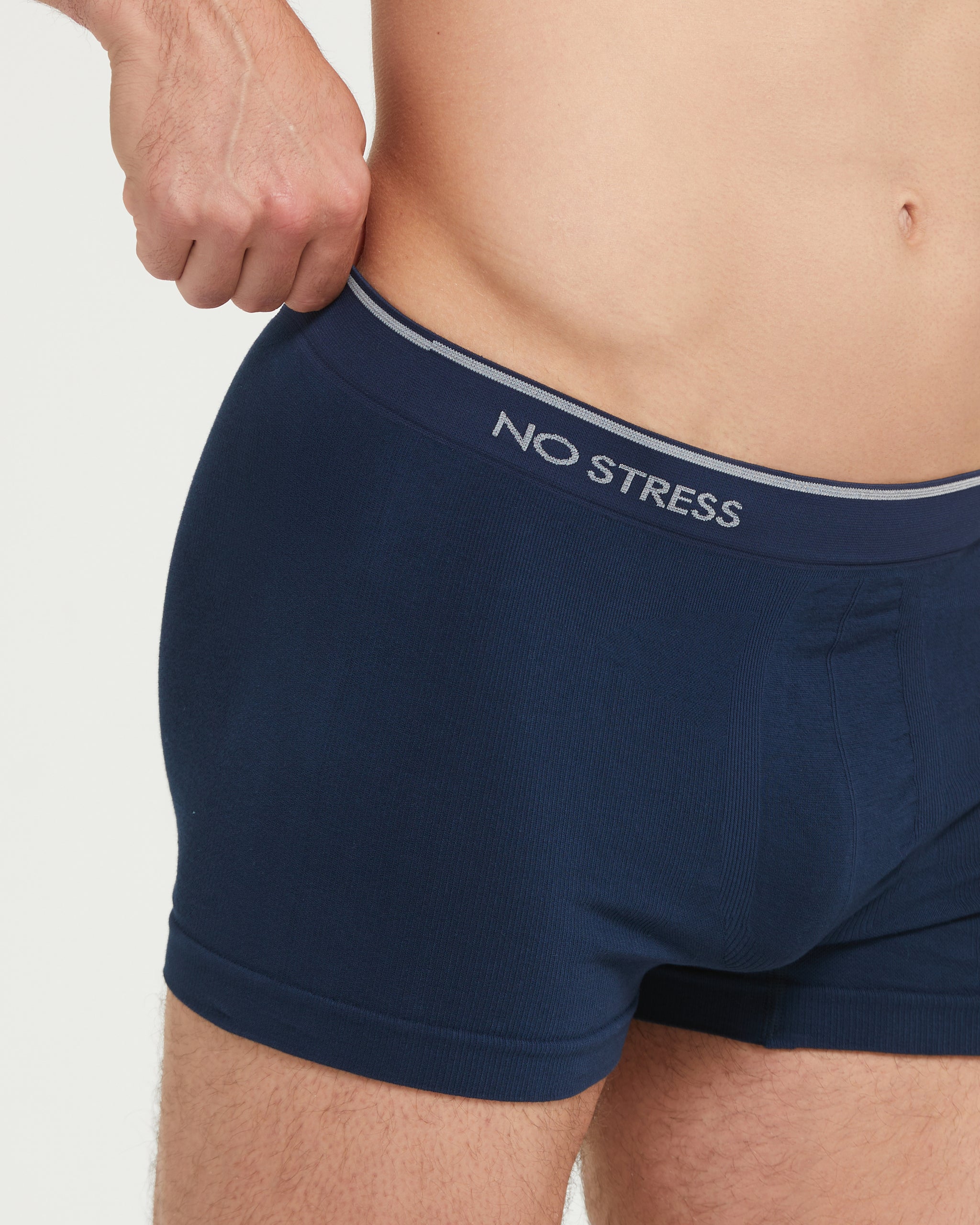 Basic Boxer No Pattern Seamless cotton boxer NO STRESS® navy | Pompea