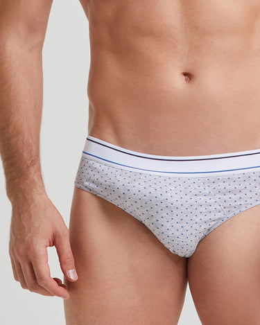Slip homme en coton à motif pois