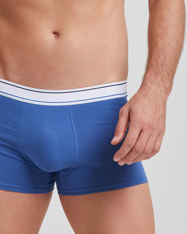 Boxer cotone tinta unita con elastico rigato