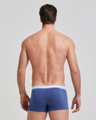 Boxer en coton uni avec élastique rayé