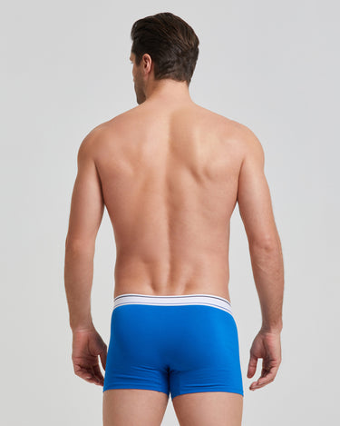 Boxer en coton uni avec élastique rayé