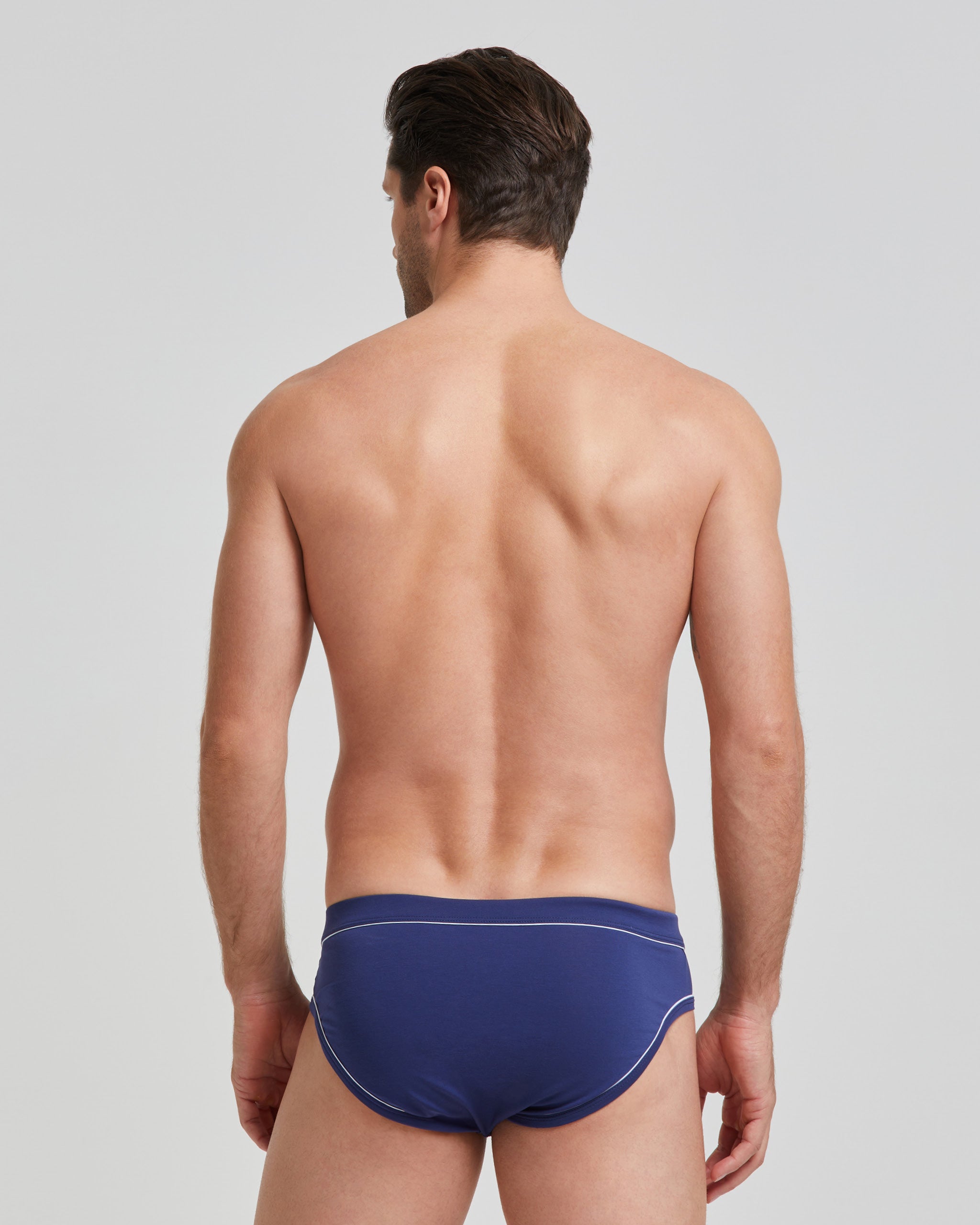Slip hombre de algodón liso con detalles en contraste