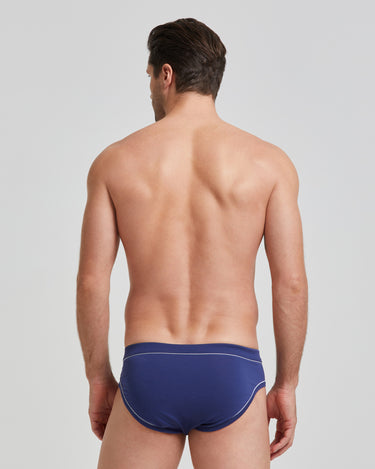 Slip uomo cotone tinta unita con dettagli a contrasto