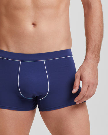Boxer en coton de couleur unie avec détails contrastés