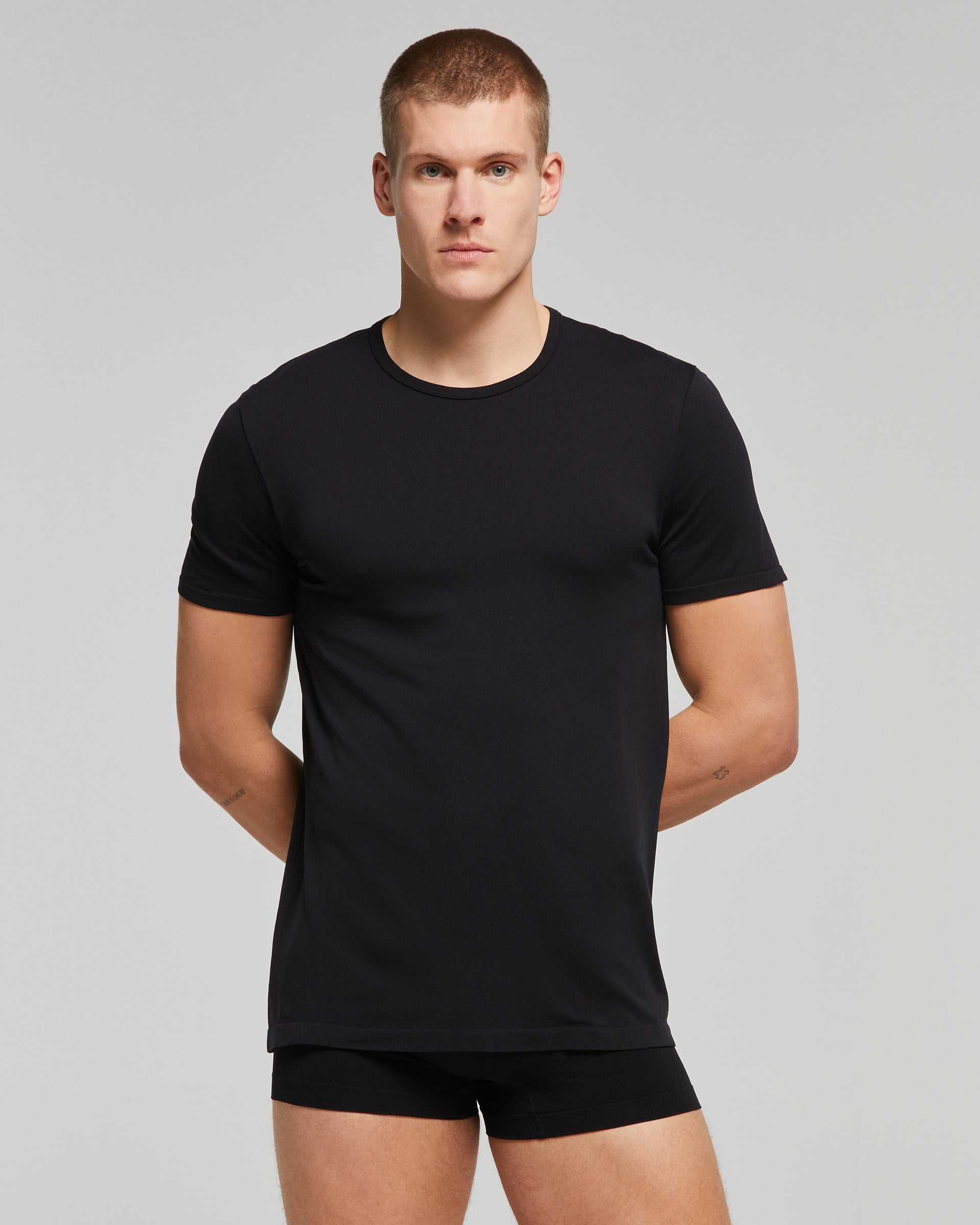 T-Shirt ottima traspirabilità, Seamless, nero Intimo Uomo – Pompea