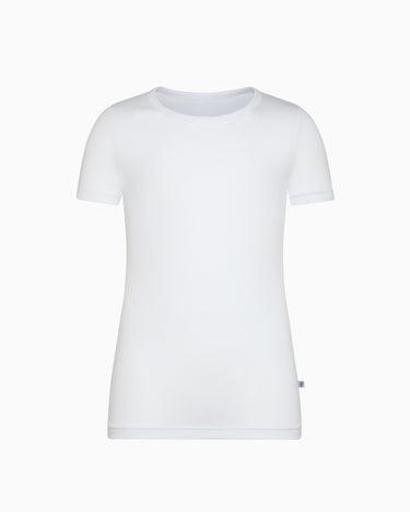 Camiseta de cuello redondo de algodón orgánico para niño