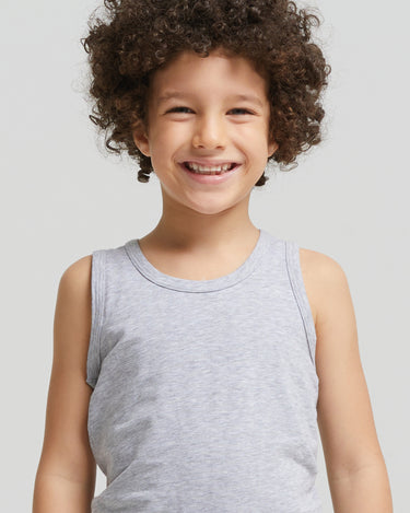 Camiseta de tirantes para niño con cuello redondo de algodón orgánico