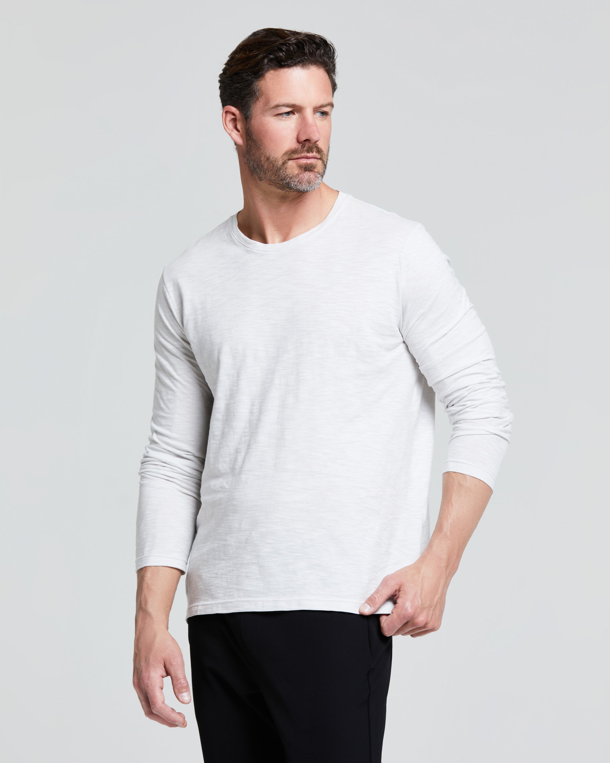 MEN'S SLUB COTTON LONG SLEEVE TOP