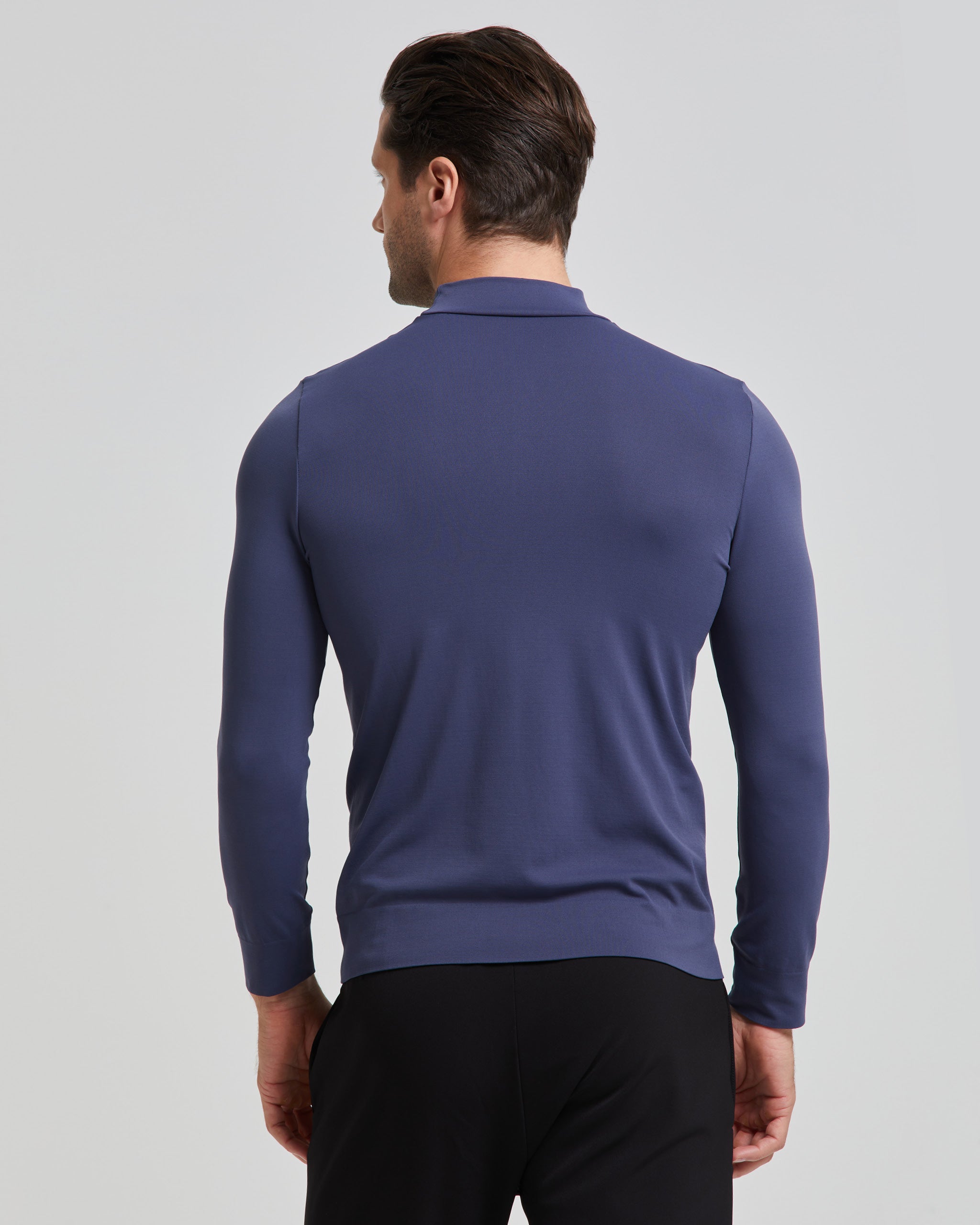 Maglia lupetto da uomo a manica lunga in morbida microfibra intimidea Maglia lupetto da uomo a manica lunga in morbida microfibra intimidea