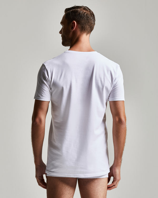 T shirt girocollo bianca uomo Pompea