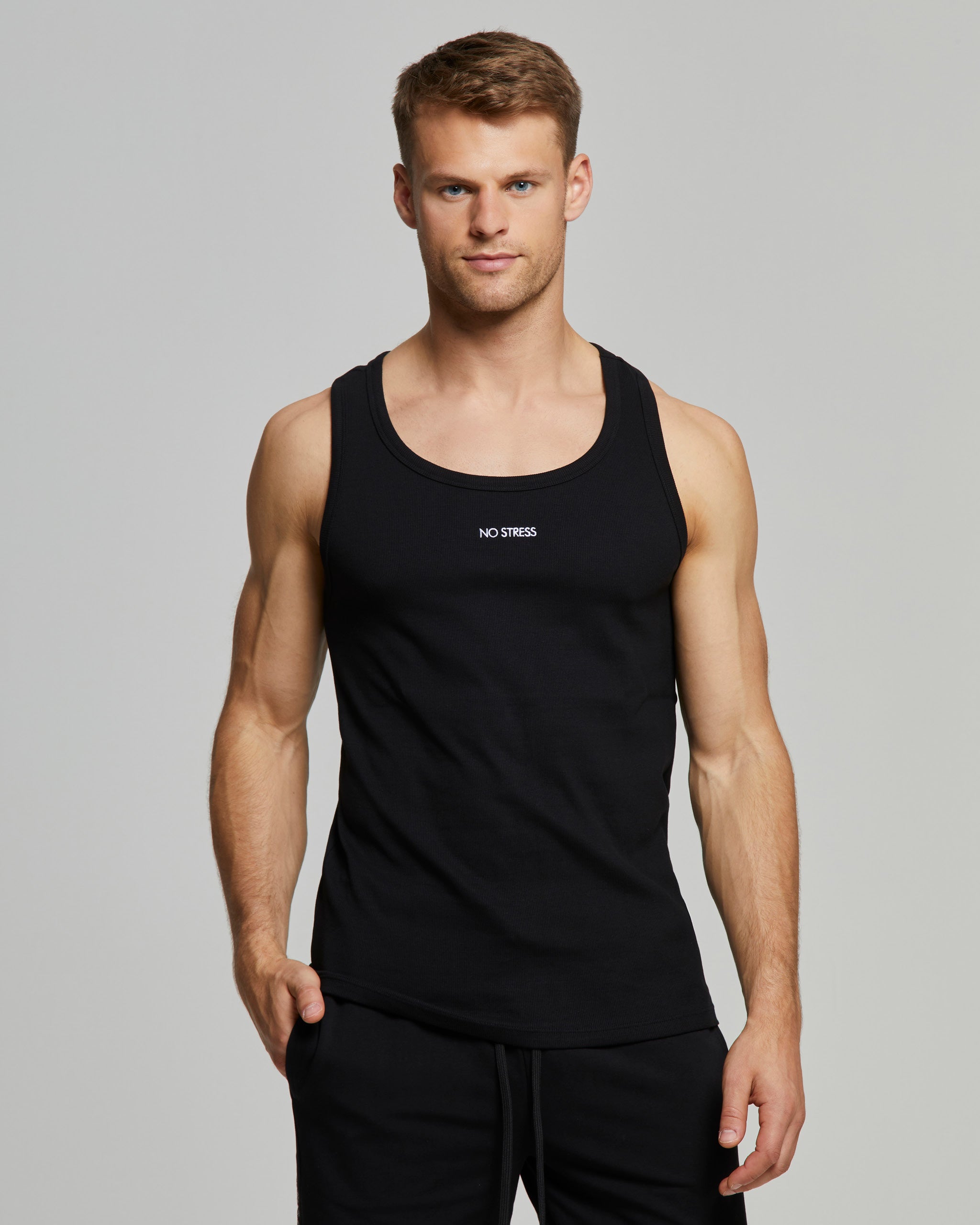 No Stress Herren-Tanktop aus Baumwolle in schmaler Passform