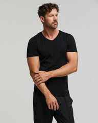 T-shirt sans couture à col en V