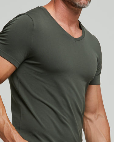 Camiseta escote en V sin costuras