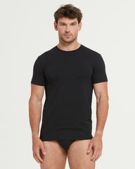 Camiseta de cuello redondo sin estrés algodón modal