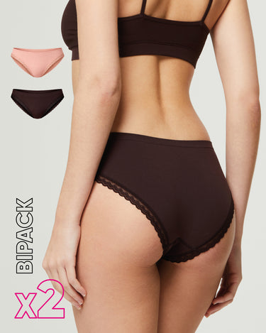 Braguita sin costuras de mujer con detalles de encaje X2