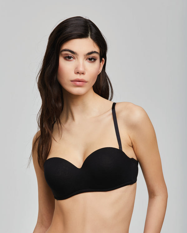ORGANIC COTTON BANDEAU BRA WITH PADDED CUPS