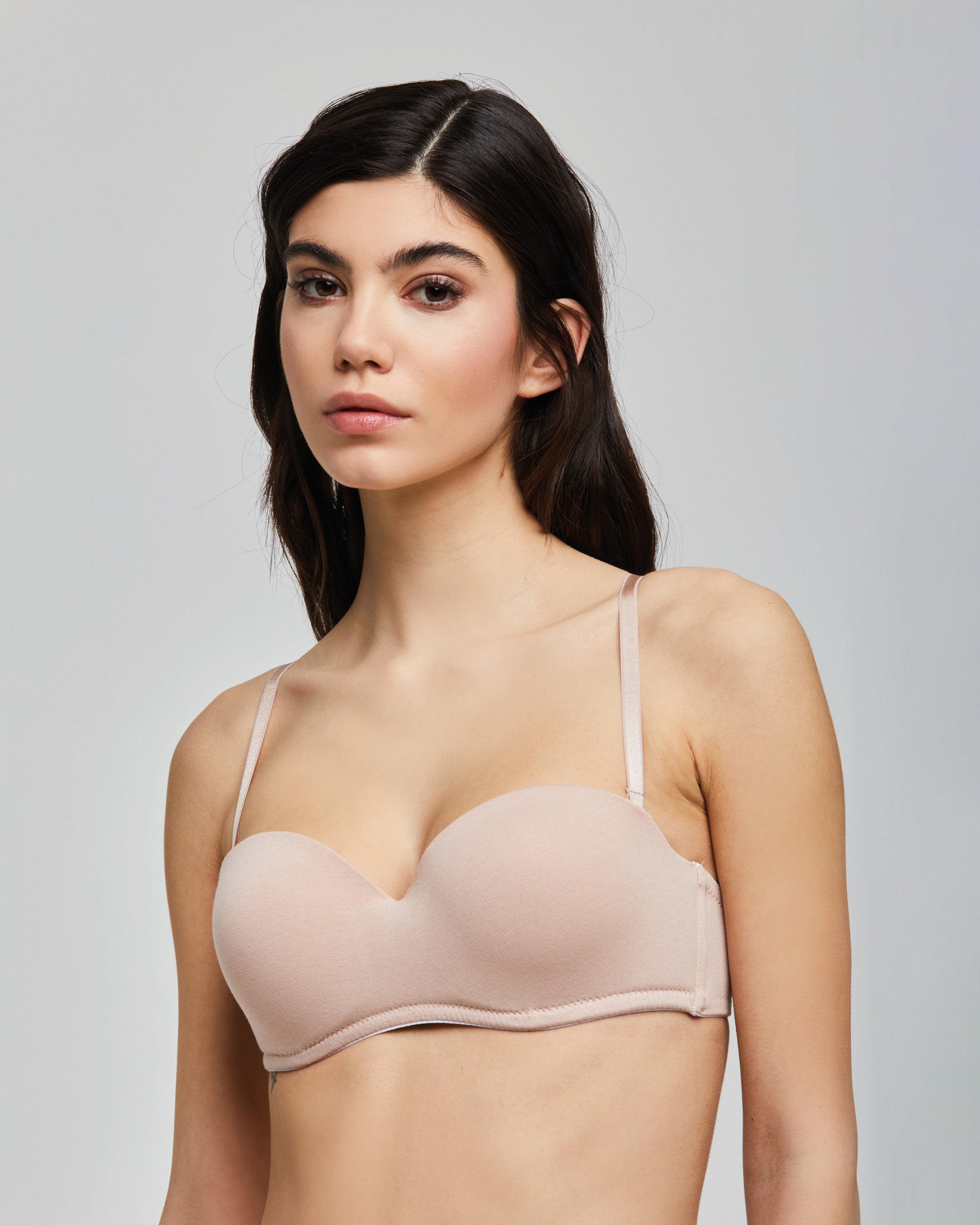 ORGANIC COTTON BANDEAU BRA WITH PADDED CUPS