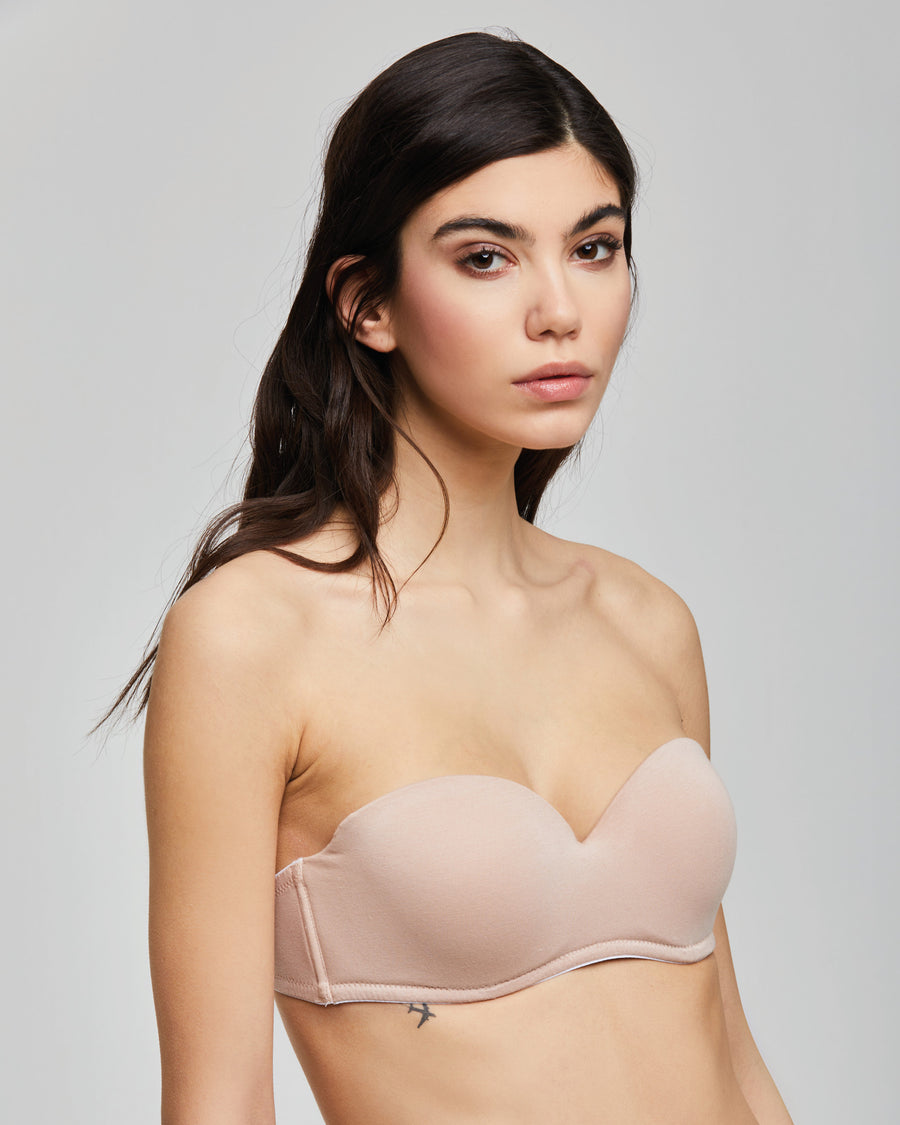 ORGANIC COTTON BANDEAU BRA WITH PADDED CUPS