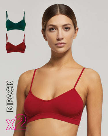 Brassiere seamless con spalline sottili X2