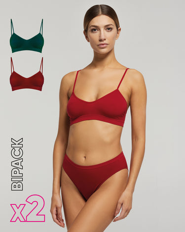 Brassiere seamless con spalline sottili X2