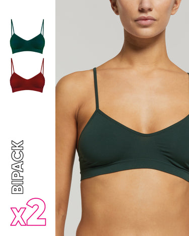Brassiere seamless con spalline sottili X2