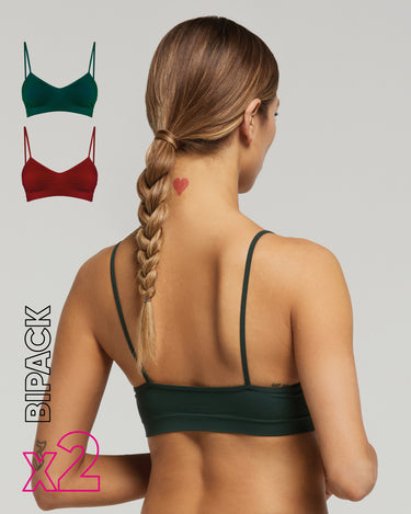 Brassiere seamless con spalline sottili X2