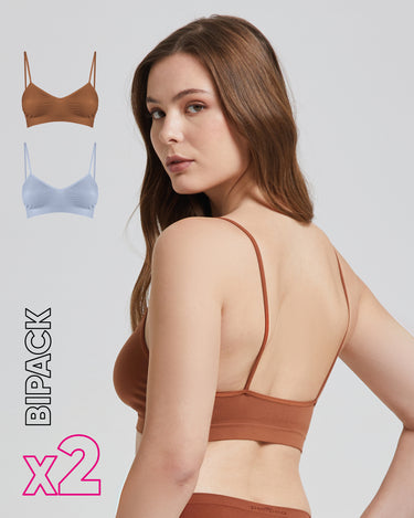 Brassiere seamless con spalline sottili X2