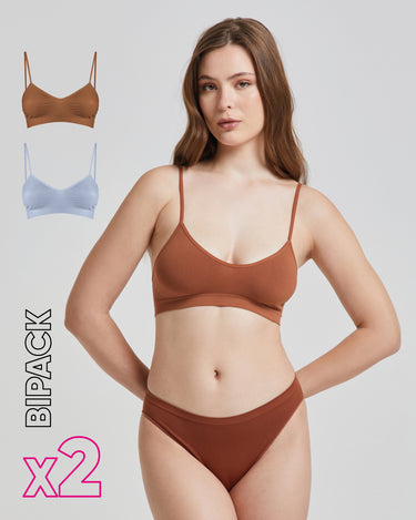 Brassiere seamless con spalline sottili X2