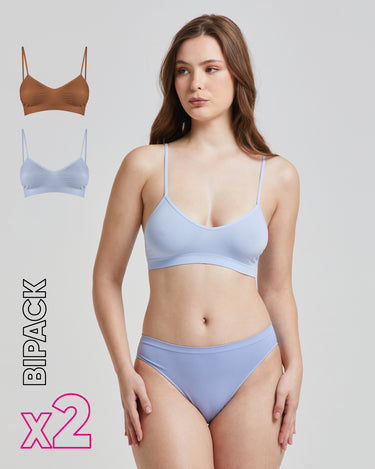 Brassiere seamless con spalline sottili X2