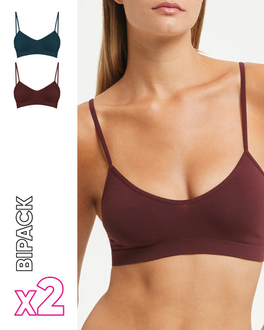 Brassiere seamless con spalline sottili X2