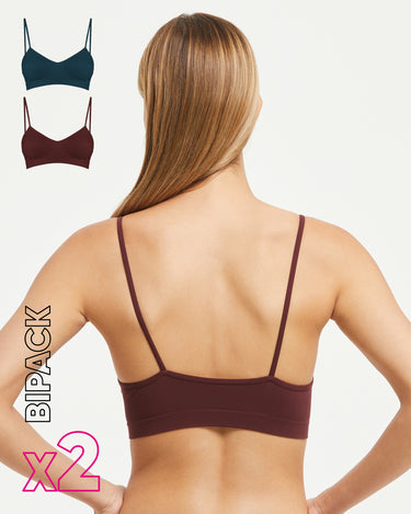 Brassiere seamless con spalline sottili X2