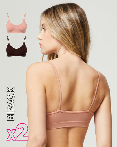 Brassiere seamless con spalline sottili X2