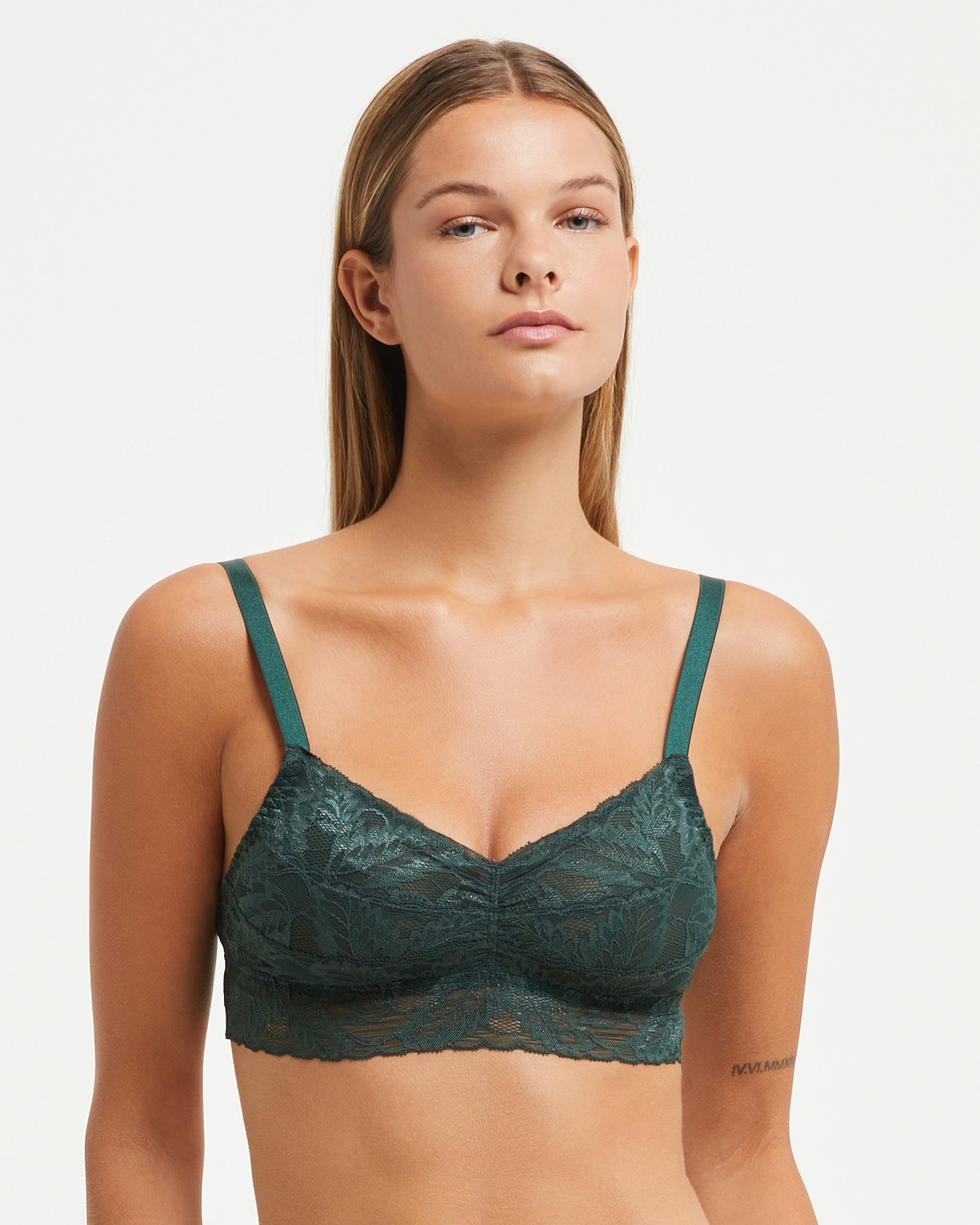 <b>Ensemble complet</b> de sous-vêtements en dentelle (vert)