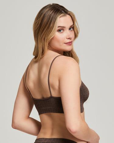 Brassiere jacquard effetto coccodrillo