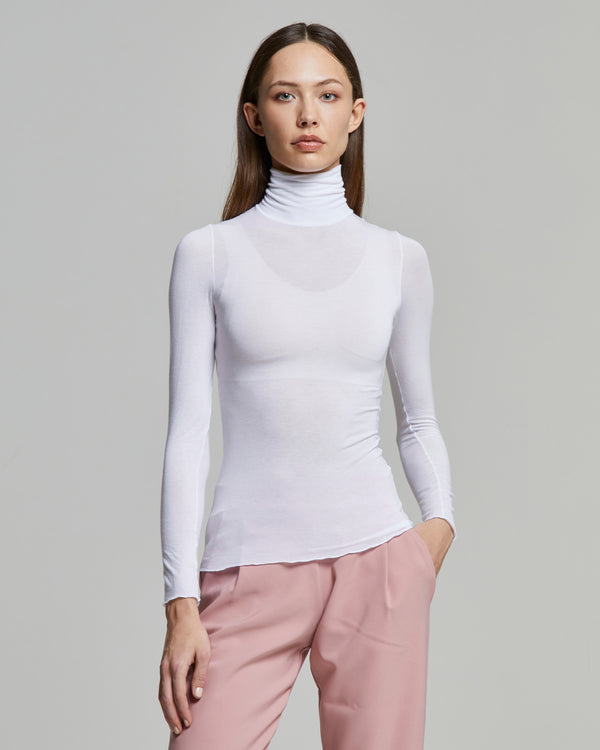 Modal cashmere high neck top