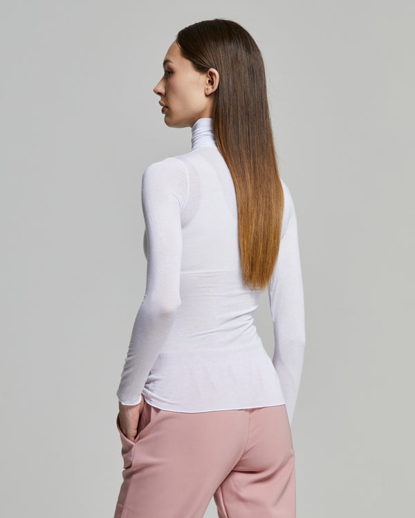 Modal cashmere high neck top