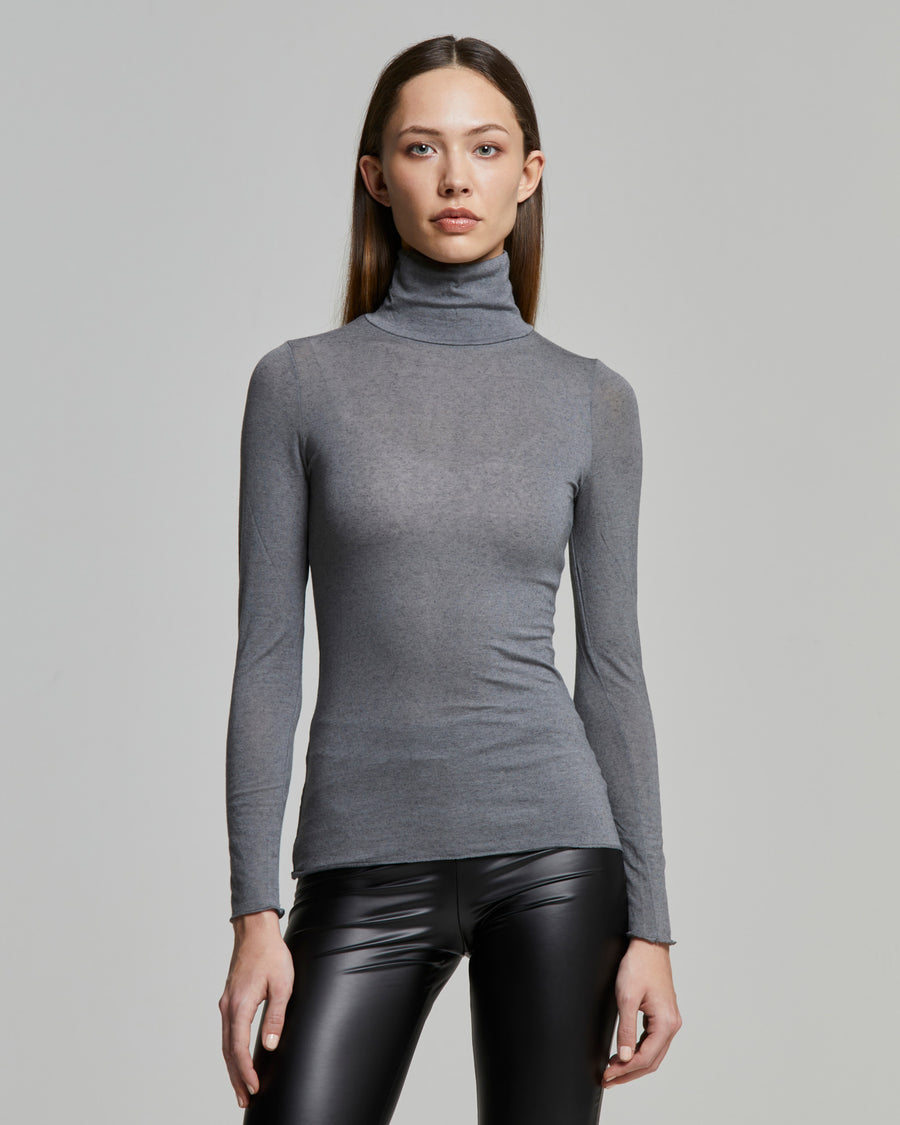 Modal cashmere high neck top