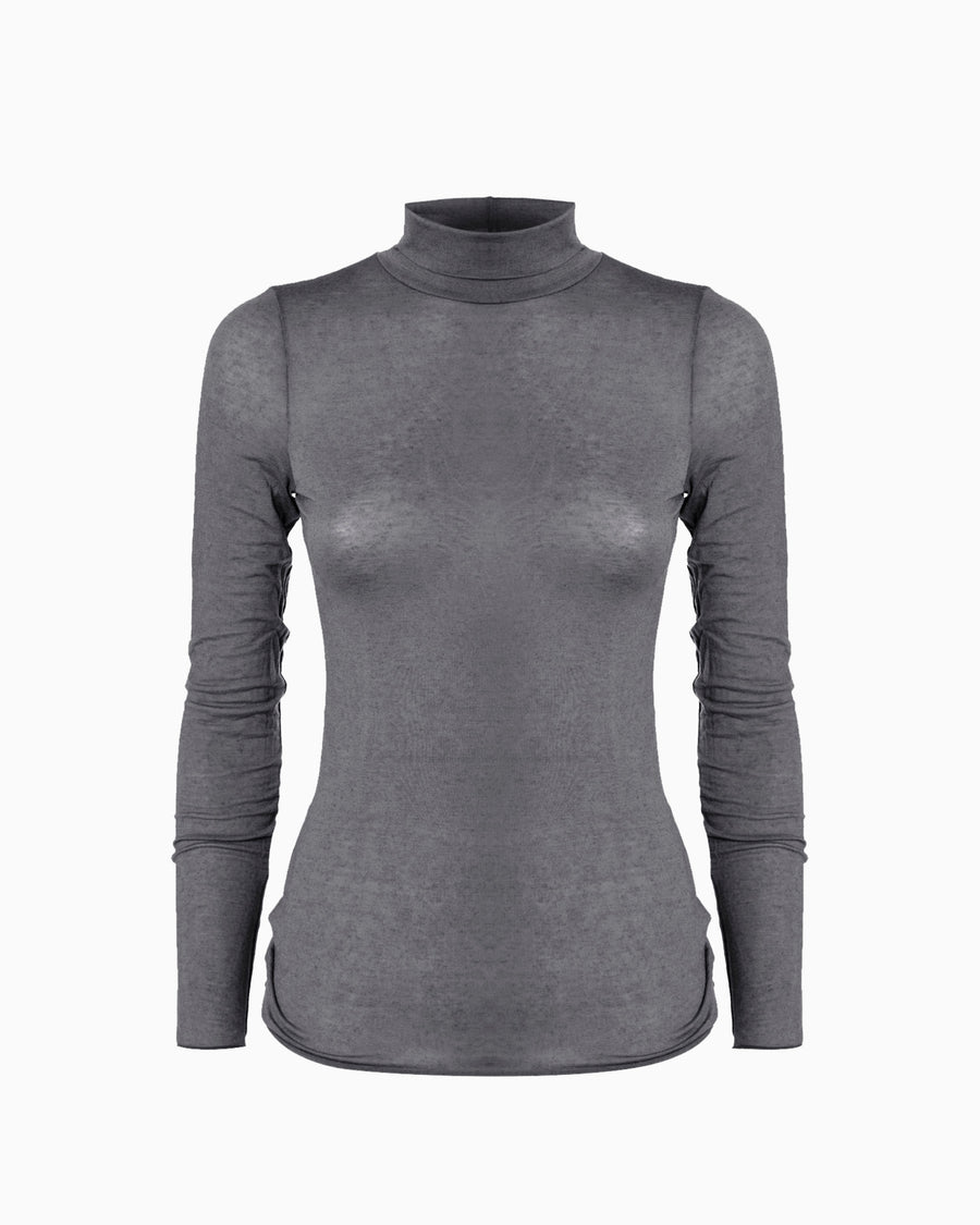 Modal cashmere high neck top