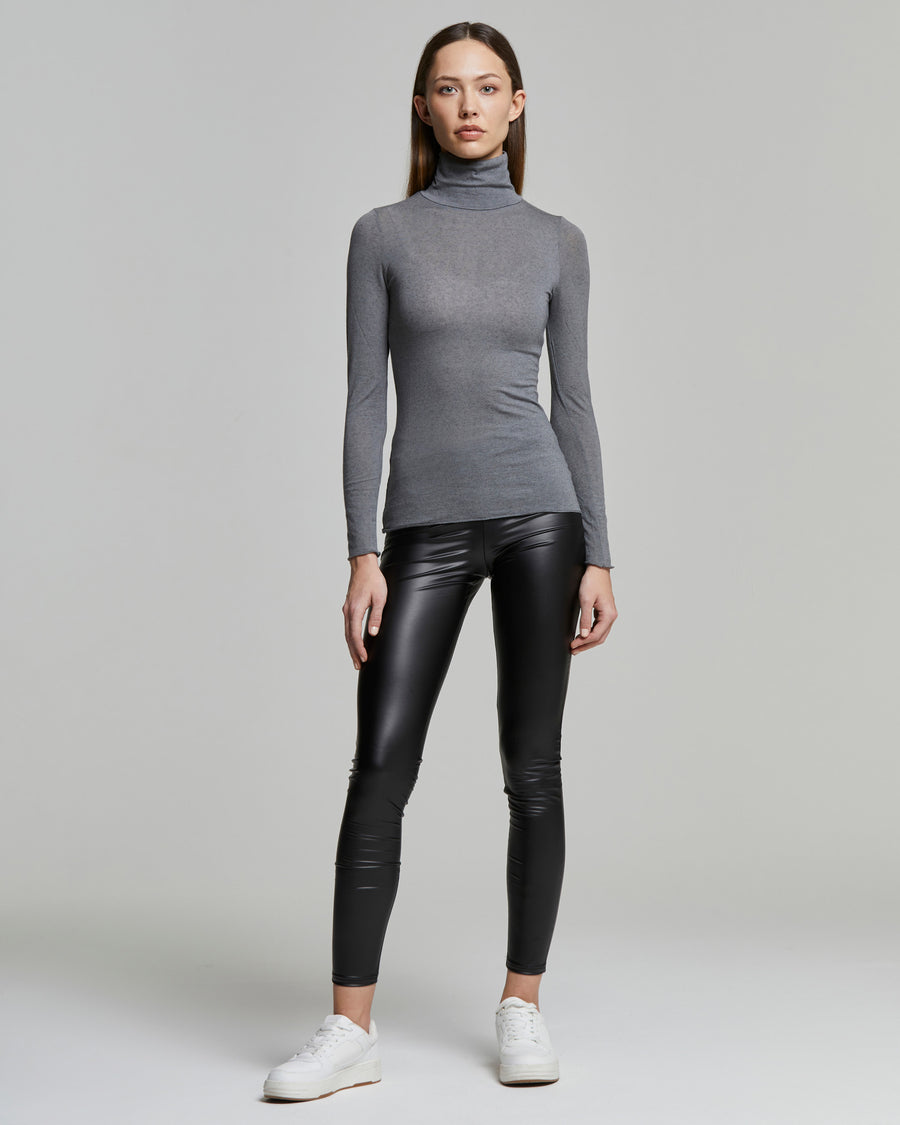 Modal cashmere high neck top