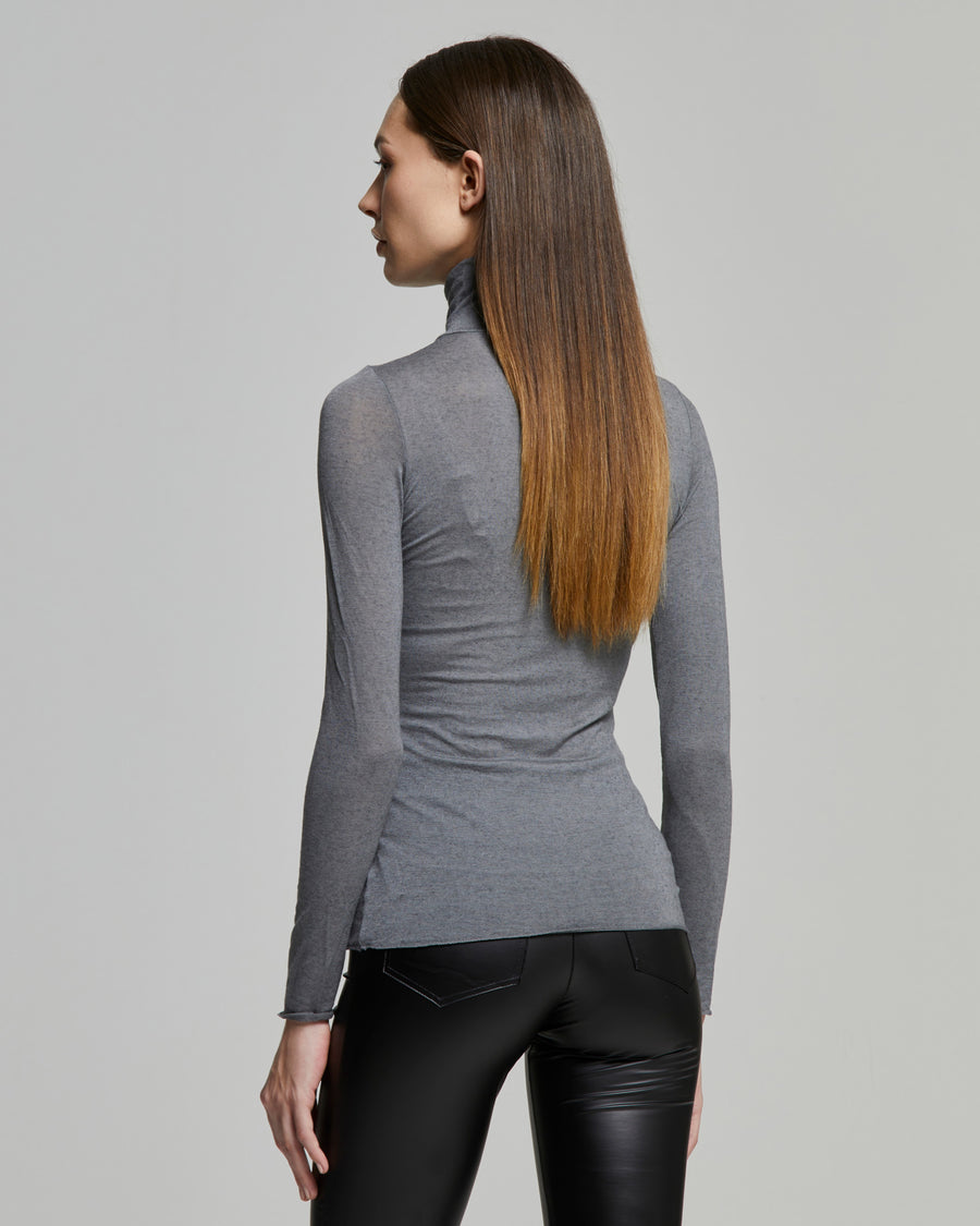 Modal cashmere high neck top