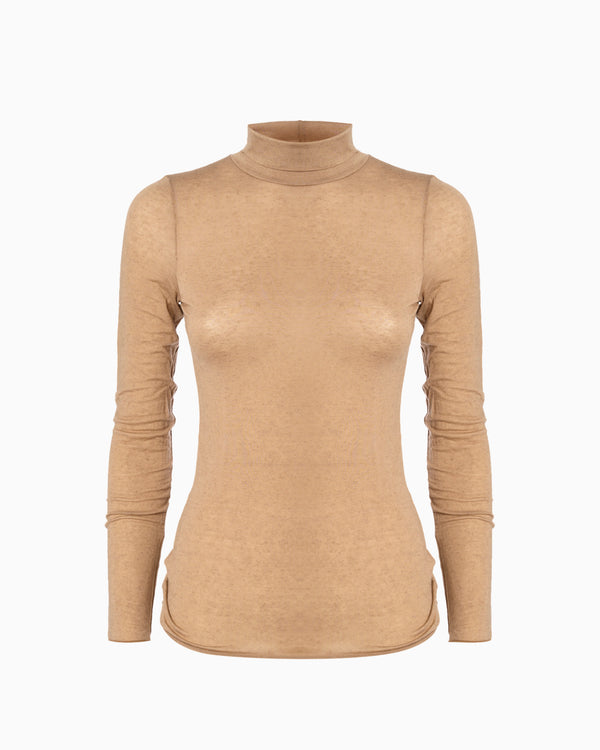 Maglia collo alto in modal cashmere